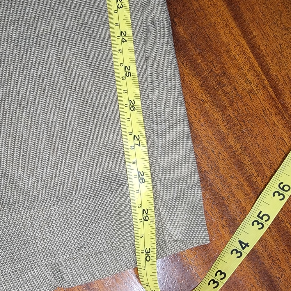 Tan Check Trousers Flat Front, Straight Leg, Back Elastic Alfred Dunner Woman - Picture 6 of 6